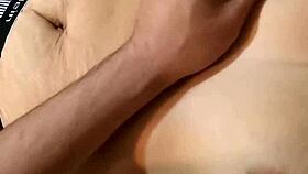 exploring her deep navel in a casual massage session