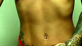 Very sexy lingerie cream on body and dildo masturbation