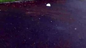 Hidden camera catches candid BLUE JEANS WALKING