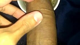 old monster cock pisses teasingly in the mug