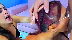 girls, you love swallowing this big cock all sloppy and deep right?