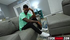 Hubbys heartbroken watching blonde wife squirt on massive black cock