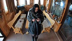 ELEGANT SLUT IN FUR GETS POUNDED ON TABLE AND DOUBLE CUM BATH!