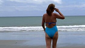 at the beach i'm so horny i flash and fuck a stranger's huge cock hard