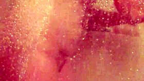 shy girl steps into steamy shower for intimate bathing moment