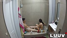 luuv xaner and grossy shower flashing her perfect natural tits