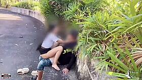 Student boldly fucks girlfriend publicly in park for thrill