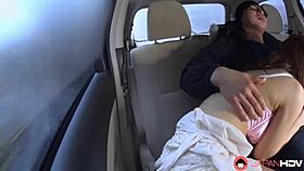 Japanese Rina Serino Deepthroats Cock in Car Backseat Uncensored