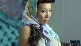 big boobs asian milf asa akira strips in softcore solo tease