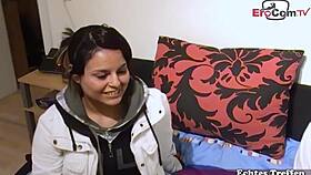 German first-timer seduced into intense blowjob sex casting