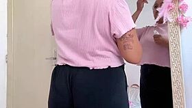 Chubby babe farts while prepping for her hot date