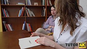 Russian milf tutor seduces student in stockings