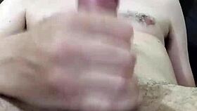 another brazilian strokes cock close-up to massive cumshot