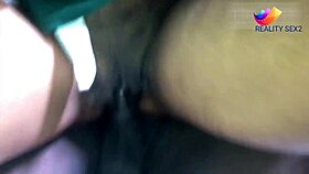 Hey, can you believe this ebony babe's perfect ass riding teacher's big black cock for grades?