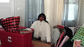 Cozy holiday gathering with family friend