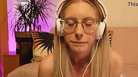 Skinny teen with glasses braces teases STROKE IT now