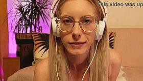 Skinny teen with glasses braces teases STROKE IT now
