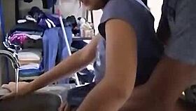 Amateur colombian brunette homemade latina gets roughly fucked bent over washing dishes in kitchen