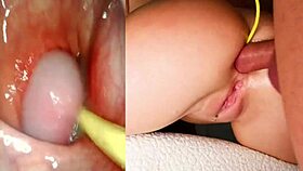 Deep anal camera fuck ends with massive internal creampie