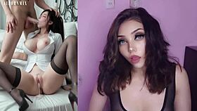 Busty Korean takes hard anal and creampie thrill