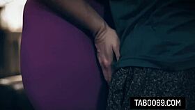 hey cougar milf christie stevens rides hard as older guy jumps in for threesome action