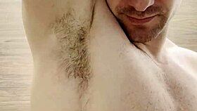 i trim my sweaty hairy armpits chest and arms post gym for upcoming shoot