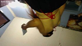 check out this sneaky upskirt video of a hot brunette babe