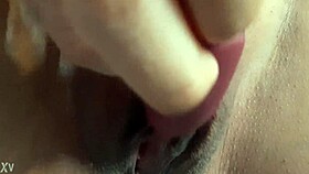 Horny wife masturbates hard with dildo in ASMR moans