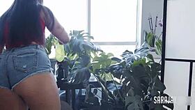 How does horny Adriana Maya unleash her sexy teasing frenzy?