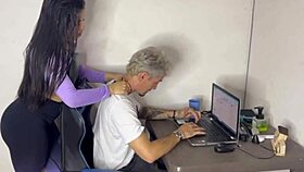 secretary culona earns raise with anal sex from boss in office gym