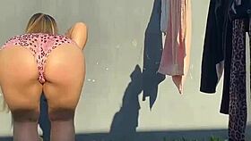 check out your sexy neighbor chilling in the backyard garden