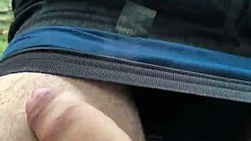 i flash my huge cock outdoors throbbing for passersby to see