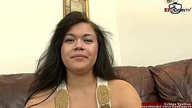 Curvy Asian Babe with Natural Tits Takes Creampie in Naughty Casting Interview