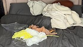 Hey, wanna watch me squeeze into lingerie over my huge tits?