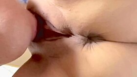 amateur shaved pink pussy close-up 279 days post-virginity loss