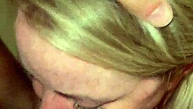 Blonde cutie deepthroats monster cock then tits pussy fuck ends wet cumshot