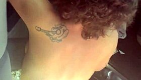 Skinny hooker bent over car takes public cumshot