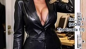 cougar milf in leather gloves handjobs teen student before doggy cumshot 💦