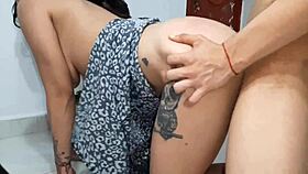 maid bent over cleaning i slammed dick deep in her wet vagina