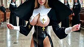a sexy nun serving in church? ai-generated 3d fantasy 🔥🙏