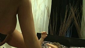 Busty Latina Sophia Lomeli rides cock for spicy titty fuck creampie finish