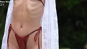 zlata shine, wanna join this chilled bikini poolside dp threesome?