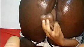 naughty curvy latina spreads big ass cheeks for dildo pussy play on bed