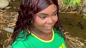 Helped hot stranger now pounding her in forest almost caught!