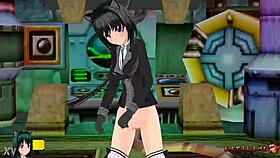 watch yukari katsubari strip in stockings bossfight game