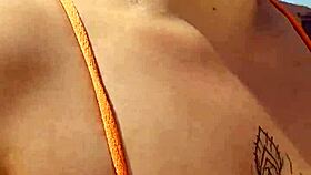 Taking the young virgin to my apartment and he falls hard for my swollen beach pussy flashing