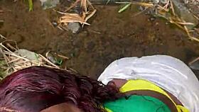 Helped hot stranger now pounding her in forest almost caught!