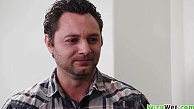 xxlayna marie sensually pours nuru gel naked over brad sterling's body