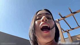 oh shit am i squirting or peeing the neighbors totally caught my huge pussy flashing!