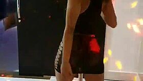 brunette sensually strips lingerie teasing every curve